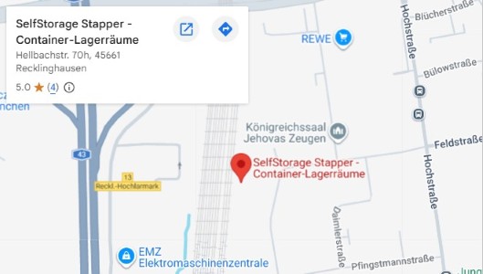 SelfStorage-Stapper-Recklinghausen-Karte